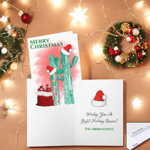 Funny Southwest Merry Christmas Saguaro Cactus Holiday Card