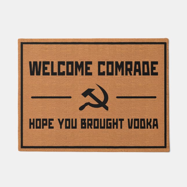 Funny Soviet USSR Cold War Humour Rustic Minimalis Doormat (Front)