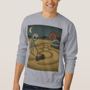Funny space alien ufo crop circle science fiction sweatshirt
