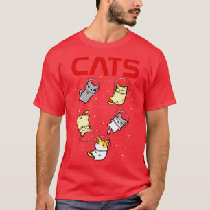 Funny Space Astronaut Cat Gifts Men Women Kids Cat T-Shirt