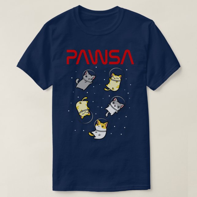 Funny Space Astronaut Cat Gifts Men Women Kids Cat T-Shirt (Design Front)