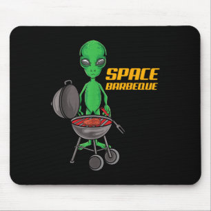 Funny Space Barbecue Alien Grill Chef Bbq _1 Mouse Pad
