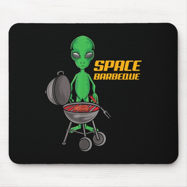 Funny Space Barbecue Alien Grill Chef Bbq _1  Mouse Pad (Front)