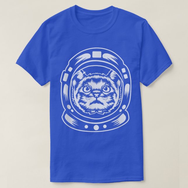 Funny Space Cat Astronaut T-Shirt (Design Front)