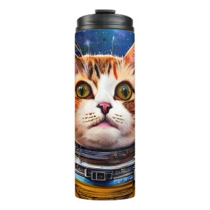 Funny Space Cat Astronaut Thermal Tumbler