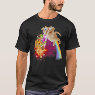 Funny Space Cat Laser Taco Galaxy Kitten Rainbow C T-Shirt