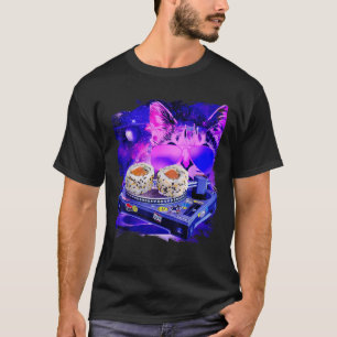 FUNNY Space Cat Remix DJ Sushi Remix for cat galax T-Shirt