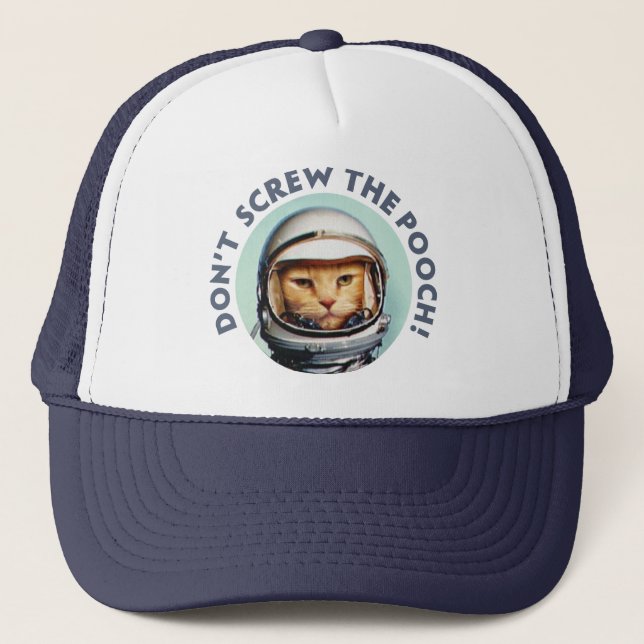 Funny Space Cat Trucker Hat (Front)