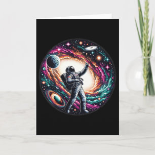 Funny Space Disc Golf Astronaut On Disc Golfer Card