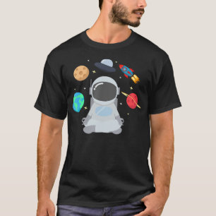 Funny Space Meditation Astronaut Yoga Planets Univ T-Shirt