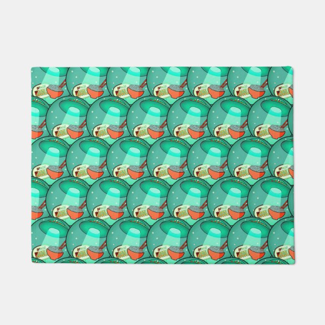 Funny Space Noodles    Doormat (Front)