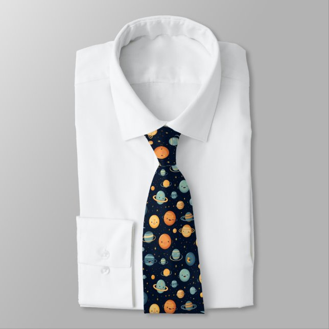 Funny Space Pattern Tie (Tied)