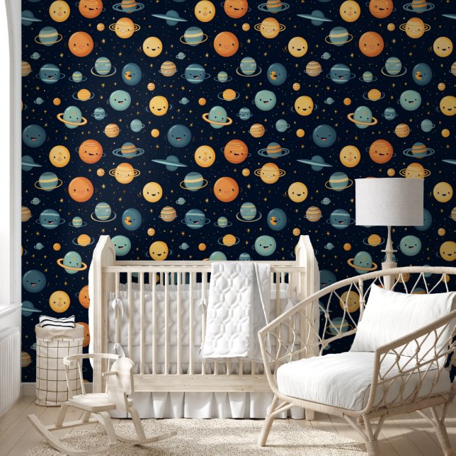 Funny Space Pattern Wallpaper (Kids)
