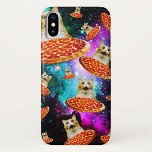 Funny space pizza cat iPhone x case