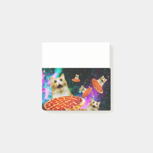 Funny space pizza cat post-it notes