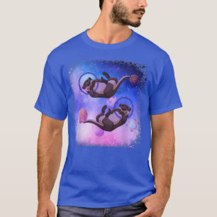 Funny Space Sea Otters Astronaut Otter Planet Oute T-Shirt