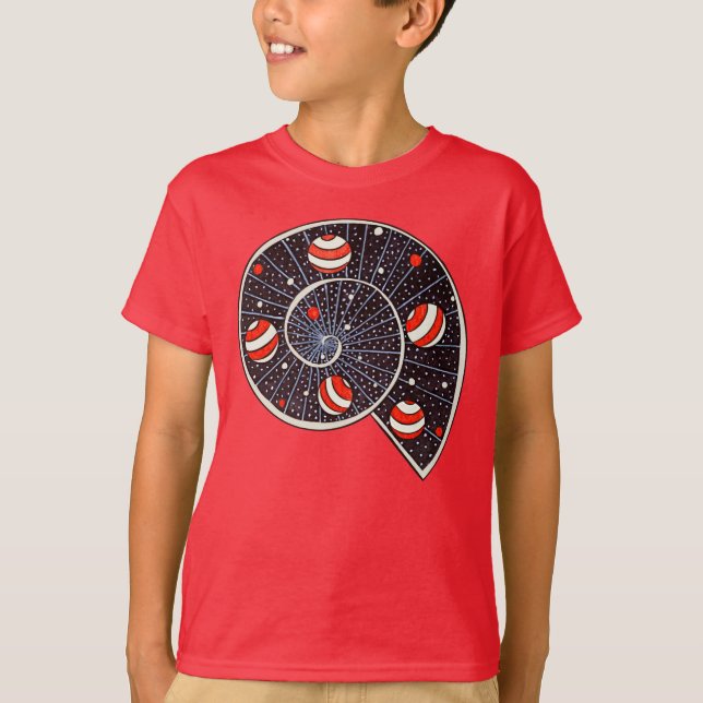 Funny Space Spiral Galaxy Kids T-Shirt (Front)