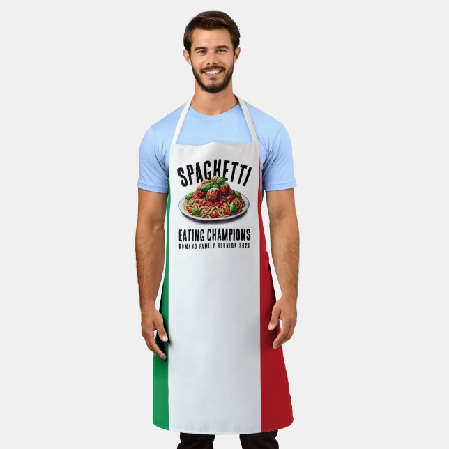 Funny Spaghetti Eating Champion Family Reunion Apron (Worn)