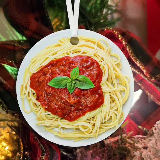 Funny Spaghetti Gag Gift Food Christmas Metal Tree Decoration (Creator Uploaded)