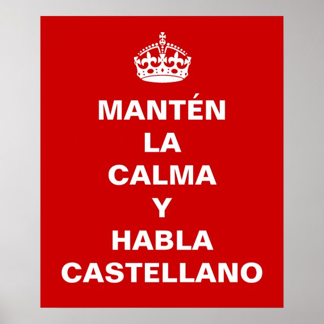 Funny spanish keep calm poster (Front)