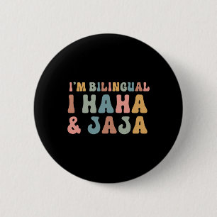 Funny Spanish Teacher Groovy I'm Bilingual I Haha 6 Cm Round Badge