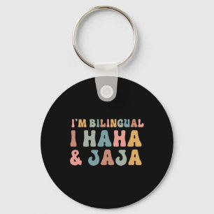 Funny Spanish Teacher Groovy I'm Bilingual I Haha Key Ring