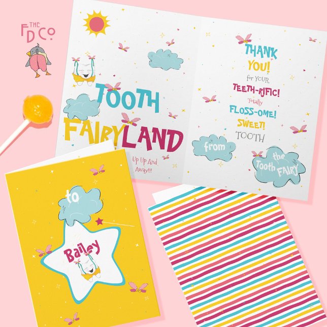 Funny Sparkly Magical Tooth Fairy Thank You Card (Creator Uploaded)