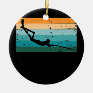 Funny Spearfishing Gift For Men Women Dive Ceramic Ornament