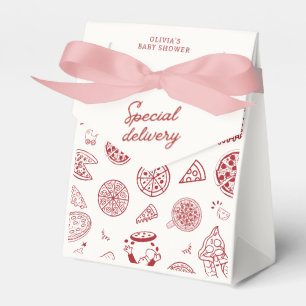 Funny special delivery pizza baby shower favour box