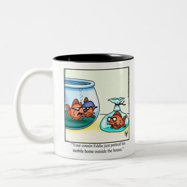 Funny Spectickles Christmas Visitor Cartoon Two-Tone Coffee Mug (Left)