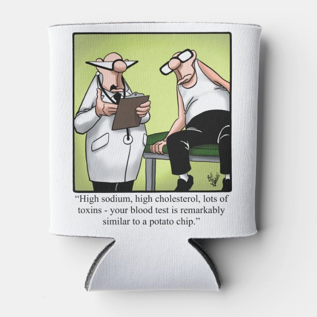 Funny Spectickles Medical Health Cartoon Humour Can Cooler (Front)