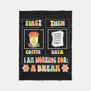 Funny Sped Teacher Special Education First Coffee Fleece Blanket