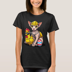 Funny Sphynx Cat Chicken Easter Design T Shirt 