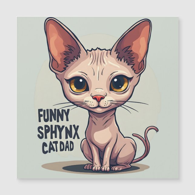Funny Sphynx Cat Dad Cartoon Art (Front)