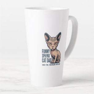Funny Sphynx Cat Dad Illustration Latte Mug
