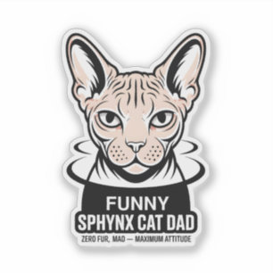 Funny Sphynx Cat Dad Vector Art