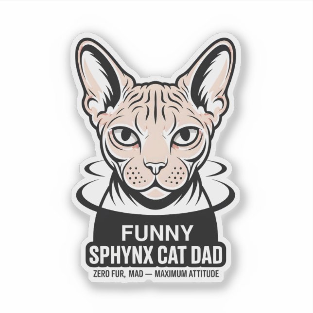 Funny Sphynx Cat Dad Vector Art (Front)