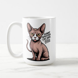 Funny Sphynx Cat Dad Vector Art Coffee Mug
