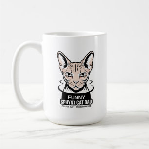 Funny Sphynx Cat Dad Vector Art Coffee Mug