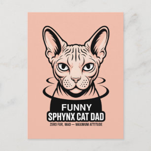 Funny Sphynx Cat Dad Vector Art Postcard