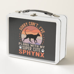 Funny Sphynx Owner Have Plans with Sphynx Cat Metal Lunch Box