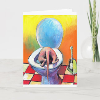 Funny Sphynx sphinx cat drinking Card