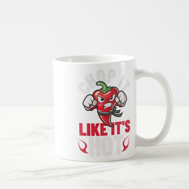 Funny Spicy Chilli Karate Design Chile Pepper Humo Coffee Mug (Right)