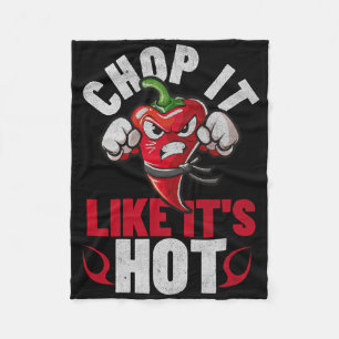 Funny Spicy Chilli Karate Design Chile Pepper Humo Fleece Blanket