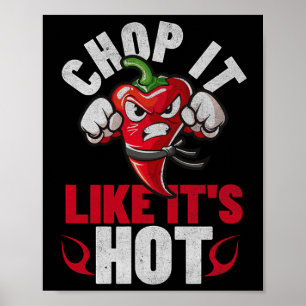 Funny Spicy Chilli Karate Design Chile Pepper Humo Poster