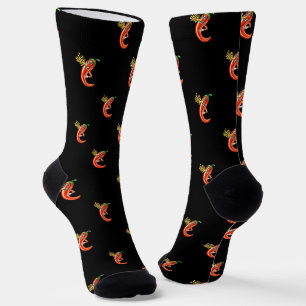 Funny Spicy Chilli On Fire Pattern Socks