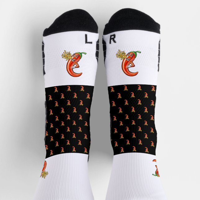 Funny Spicy Chilli On Fire Pattern Socks (Top)
