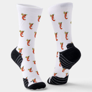 Funny Spicy Chilli On Fire Pattern Socks