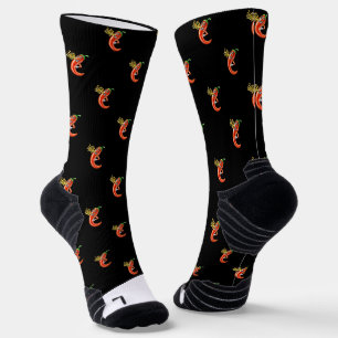 Funny Spicy Chilli On Fire Pattern Socks