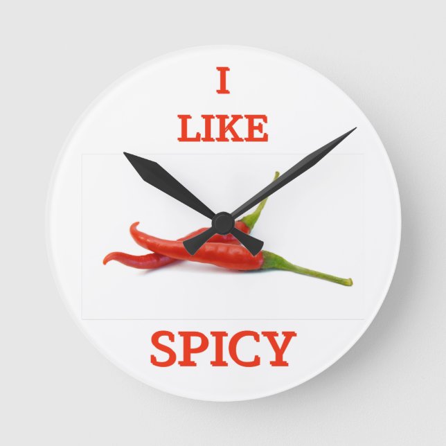 Funny spicy tase cute cool T-Shirt Paper Coaster Round Clock (Front)